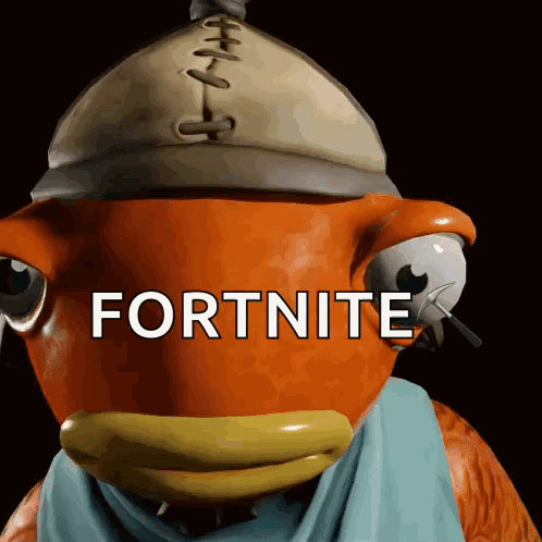 A Fish Wearing A Hat And Scarf Says Fortnite GIF
