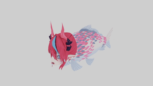 A Fish With Pink And Blue Feathers On It 'S Tail GIF