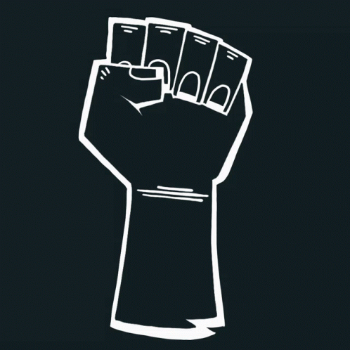 A Fist With The Words " End Police Violence " Written Inside Of It GIF