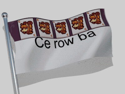 A Flag That Says Ce Row Ba Is Flying In The Wind GIF