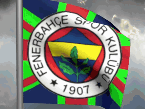A Flag That Says Fenerbahce Spor Kulübu 1907 GIF