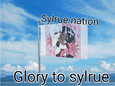 A Flag That Says Glory To Sylrue Is Flying In The Sky GIF