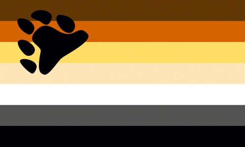 A Flag With A Black Paw Print In The Center GIF