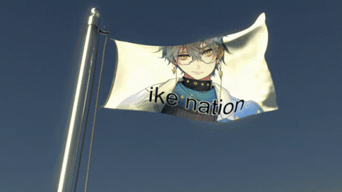 A Flag With A Picture Of A Boy And The Words Ike Nation GIF