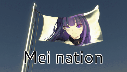 A Flag With A Picture Of A Girl On It And The Words Mei Nation GIF