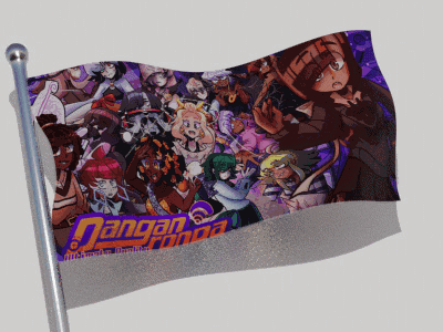 A Flag With Danganronpa Characters On It GIF