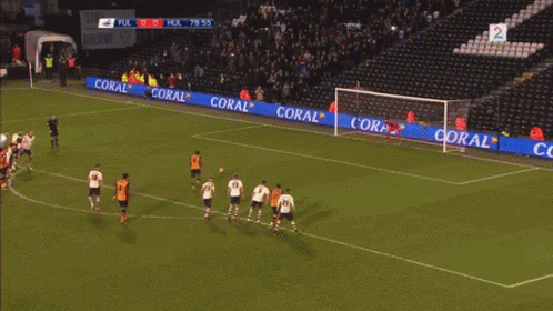A Flamingo Soccer Player Celebrates A Goal During A Game GIF