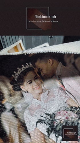 A Flickbook.ph Ad With A Bride And Groom GIF