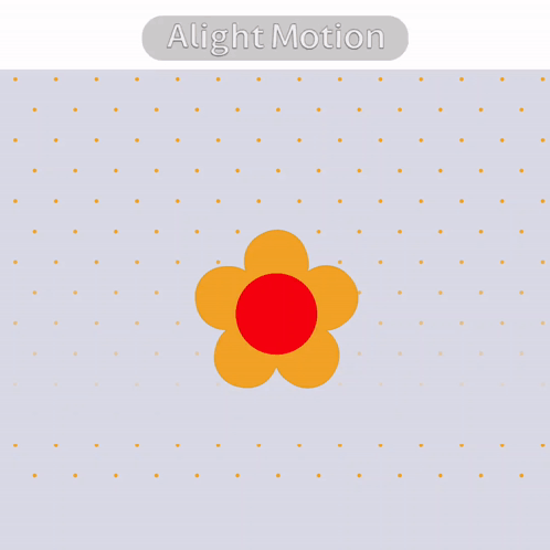A Flower With A Red Center Is Surrounded By Orange Dots And The Words Alight Motion Below It GIF