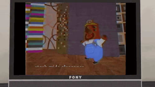 A Fony Television Shows A Cartoon Character Dancing GIF