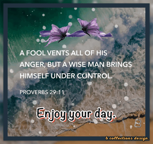 A Fool Vents All Of His Anger But A Wise Man Brings Himself Under Control Proverbs 29:11 Enjoy Your Day GIF