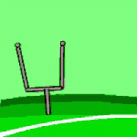 a football field with a goal post in the middle