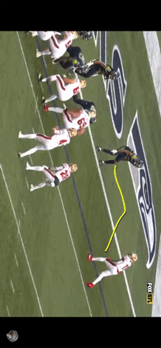 A Football Game Being Played On Fox Nfl GIF