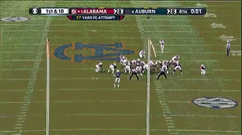 A Football Game Between Alabama And Auburn Is Being Shown On Cbs GIF
