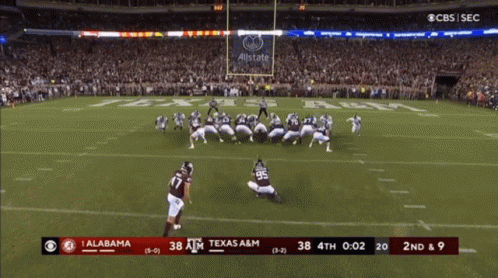 a football game between alabama and texas a & m on cbs