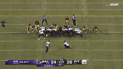 a football game between bal and pittsburgh is being played