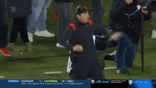 a football game between colorado and california is being broadcast live