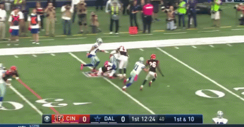 A Football Game Between Dallas And Cincinnati Is Going On GIF