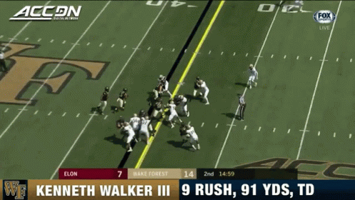 a football game between elon and hake forest
