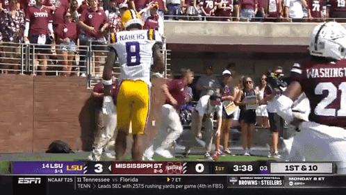 A Football Game Between Lsu And Mississippi St. GIF
