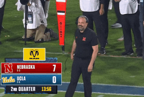 a football game between nebraska and ucla is being played