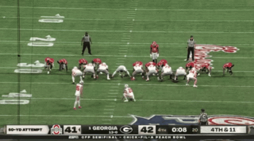 a football game between ohio and georgia is being played