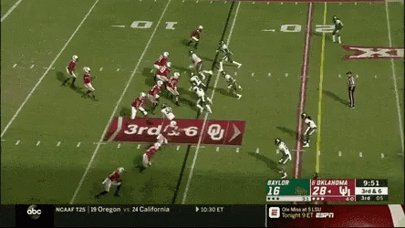 A Football Game Between Oklahoma And Baylor Is Underway GIF