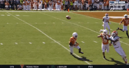 A Football Game Between Texas Tech And Baylor Is Being Broadcast On Fox Big Noon Saturday GIF