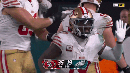 A Football Game Between The 49Ers And The Eagles Is Being Broadcast On Fox Nfl GIF