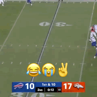 A Football Game Between The Buffalo Bills And Broncos GIF