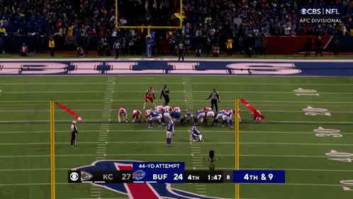 a football game between the buffalo bills and the kansas city chiefs is being shown on cbs