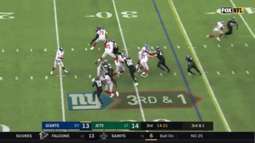 A Football Game Between The Giants And The Jets On Fox Nfl GIF