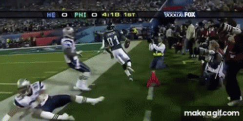 A Football Game Between The Patriots And The Eagles Is Underway GIF