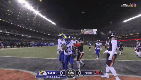 A Football Game Between The Rams And The Bears Is Being Shown On Nbc GIF