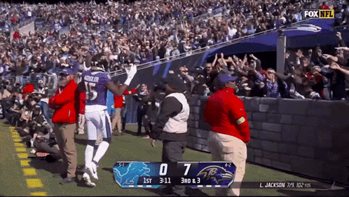 A Football Game Between The Ravens And The Jets GIF
