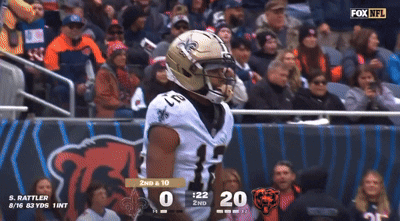 A Football Game Between The Saints And The Bears Is Being Broadcast On Fox Nfl GIF