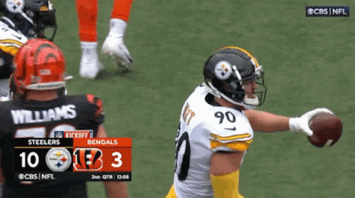 A Football Game Between The Steelers And The Bengals Is Underway GIF