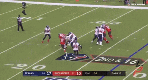 A Football Game Between The Texans And Buccaneers Is Underway GIF