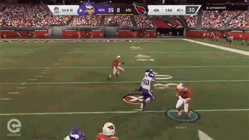 A Football Game Between The Vikings And The Arizona Cardinals GIF