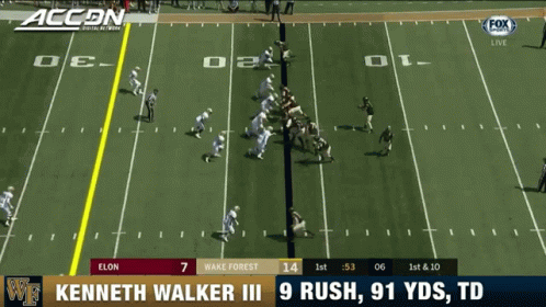 a football game between wake forest and elon is being played