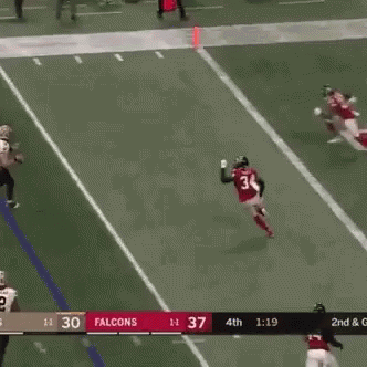 A Football Game Is Being Played Between The Falcons And The Jets GIF