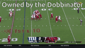 A Football Game Is Being Played Between The Giants And The Cardinals GIF
