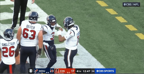 A Football Game Is Being Played On Cbs GIF