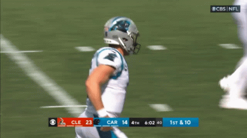 A Football Game Is Being Played On Cbs GIF