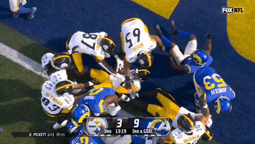 A Football Game Is Being Played On Fox Nfl GIF