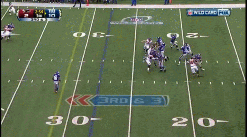 a football game is being shown on fox and the score is 2:49