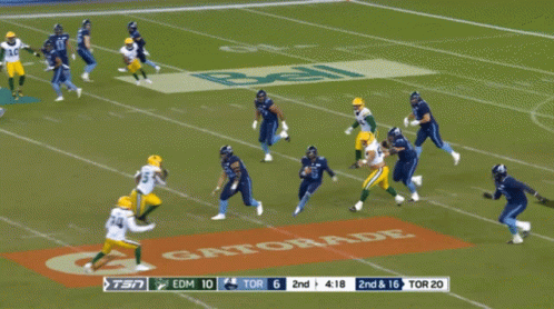 A Football Game Is Underway And The Score Is Tor 20 To Tor 6 GIF