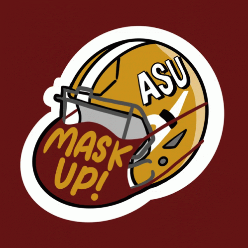 a football helmet with asu on it