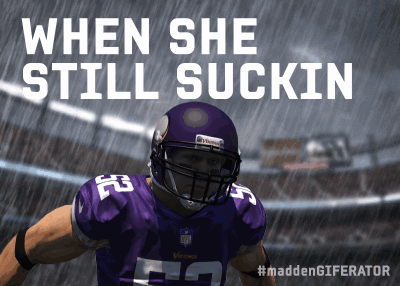 A Football Player In A Purple Uniform With The Number 53 GIF