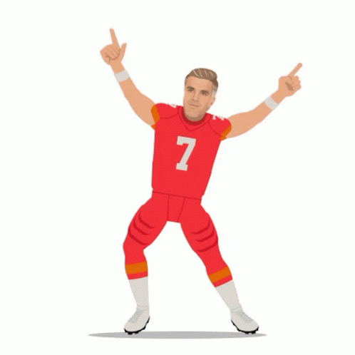 A Football Player In A Red Uniform With The Number 7 On It GIF